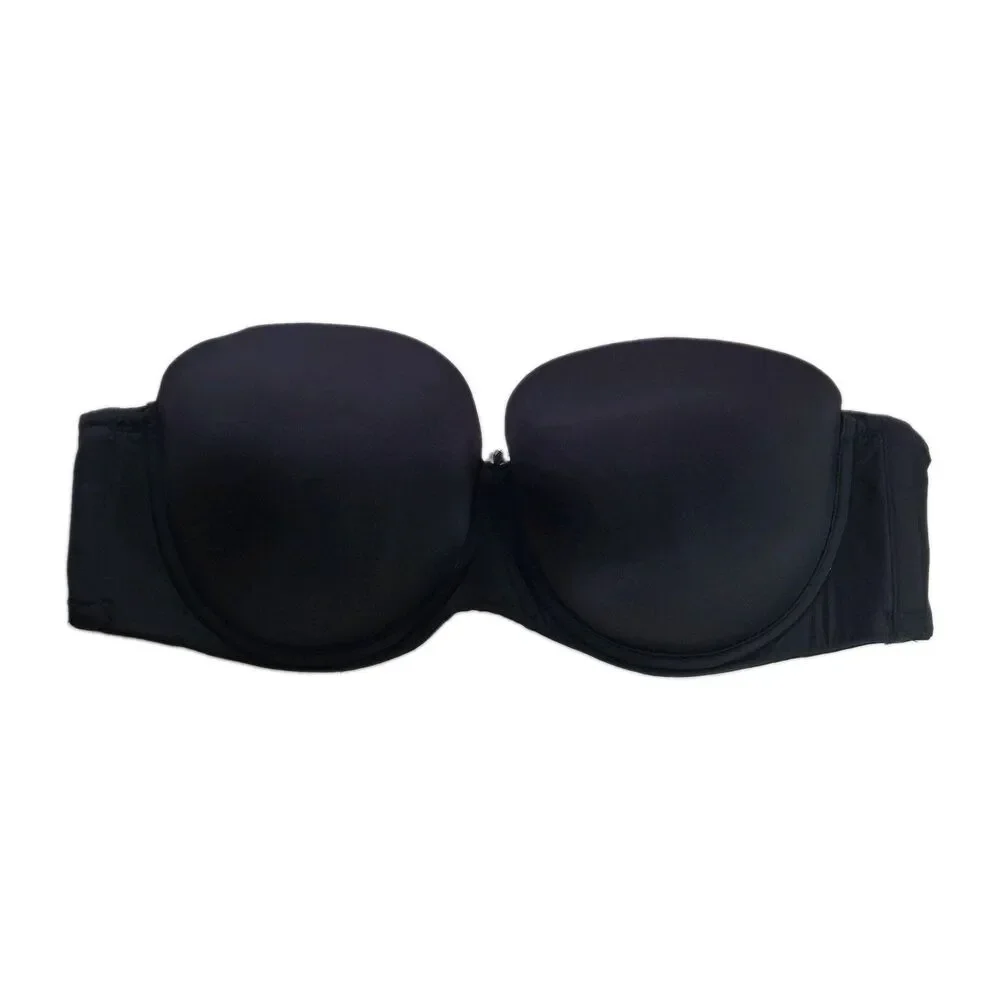 Torrid 40G Bra Black Push Up Strapless Underwire Back Closure No Straps Gel Grip